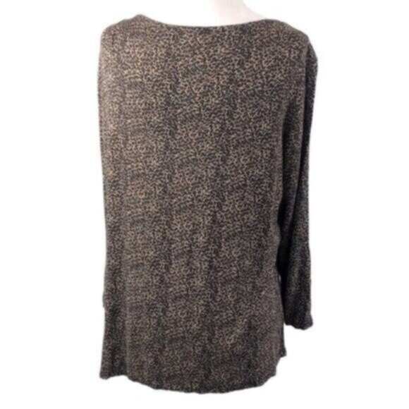 Michael Kors Brown Animal Print Business Casual Everyday Blouse 1X - Picture 3 of 6